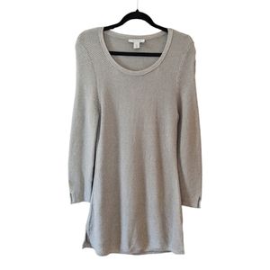 White House Black Market Metallic Scoopneck Sweater Tunic Womens Size Medium